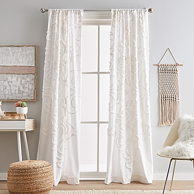Peri Home Gates Tufted 84-Inch Rod Pocket Window Curtain Panels in Winter White (Set of 2). View a larger version of this product image.