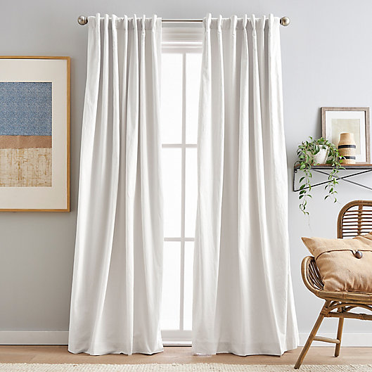 Valeron Estate Cotton Linen 120-Inch Window Curtain Panel in Flax 