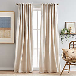Peri Home Sanctuary 84-Inch Rod Pocket Room Darkening Curtain Panels in Linen (Set of 2)