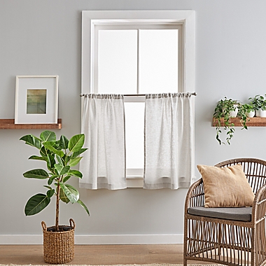 Peri Home&reg; 36-Inch Rod Pocket Light Filtering Window Curtain Panels in Silver (Set of 2). View a larger version of this product image.