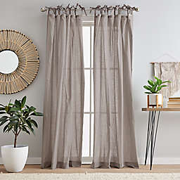 Peri Home® Solid Tie-Tab Sheer Window Curtain Panels (Set of 2)