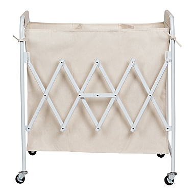 Honey-Can-Do&reg; Triple Polycotton Collapsible Accordion Sorter in Natural. View a larger version of this product image.