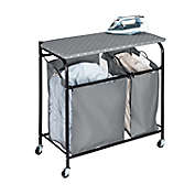 Honey-Can-Do&reg; 2-Compartment Laundry Sorter with Ironing Board in Grey