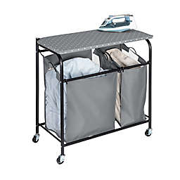 Honey-Can-Do® 2-Compartment Laundry Sorter with Ironing Board in Grey
