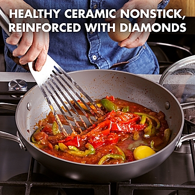 GreenPan&trade; Chatham Nonstick 11-Inch Ceramic Covered Everyday Frying Pan with 2 Helpers. View a larger version of this product image.