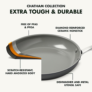 GreenPan&trade; Chatham Nonstick 11-Inch Ceramic Covered Everyday Frying Pan with 2 Helpers. View a larger version of this product image.