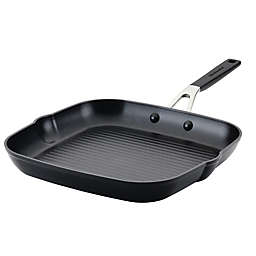 Kitchenaid® Nonstick 11.25-Inch Hard-Anodized Grill Pan in Onyx