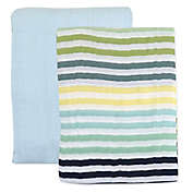 The Honest Company&reg; 2-Pack Stripe Organic Cotton Swaddle Blankets in Rainbow