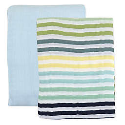 The Honest Company® 2-Pack Stripe Organic Cotton Swaddle Blankets in Rainbow