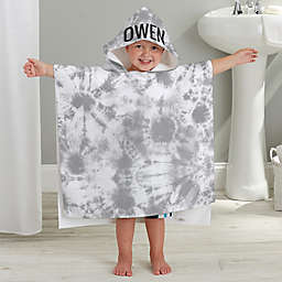 Bold Tie Dye Personalized Kids Poncho Bath Towel
