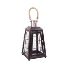 Alternate image 0 for Home Essentials 15.75-Inch Glass and Metal Tabletop Lantern in Black