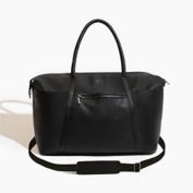 Freshly Picked Faux Leather Weekender Diaper Bag in Obsidian