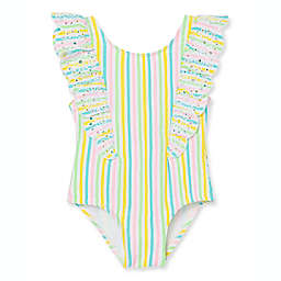 Little Me® Size 6-9M 3D Multicolor Stripe Ruffle Swimsuit