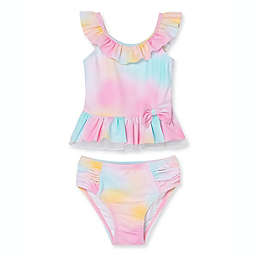 Little Me® Size 0-3M 2-Piece Tie-Dye Bow Simsuit in Pink