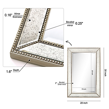 Empire&trade; Art Direct Champagne Bead 20-Inch x 30-Inch Rectangular Wall Mirror. View a larger version of this product image.
