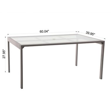 Simply Essential&trade; NeverRust&reg; Outdoor Aluminum Dining Table in Grey. View a larger version of this product image.