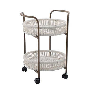 Everhome&trade; Saybrook Steel Wicker Bar Cart in White. View a larger version of this product image.