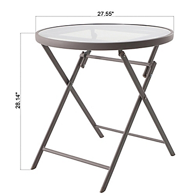 Simply Essential&trade; NeverRust&reg; Outdoor Aluminum Folding Bistro Table in Grey. View a larger version of this product image.
