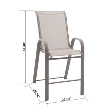 Simply Essential&trade; NeverRust&reg; Outdoor Sling Bar Stools in Grey (Set of 2). View a larger version of this product image.