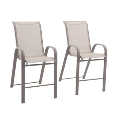 Simply Essential&trade; NeverRust&reg; Outdoor Sling Bar Stools in Grey (Set of 2)