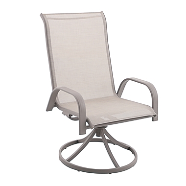 Simply Essential&trade; NeverRust&reg; Outdoor Swivel Dining Chairs in Grey (Set of 2). View a larger version of this product image.