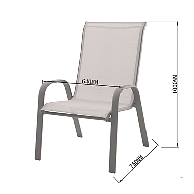 Simply Essential&trade; NeverRust&reg; Outdoor Stacking Dining Chair in Grey. View a larger version of this product image.
