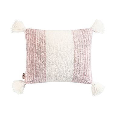 UGG&reg; Poppy Knit Oblong Throw Pillow in Desert Coral Stripe. View a larger version of this product image.