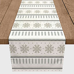 Knit Pattern Table Runner in Grey