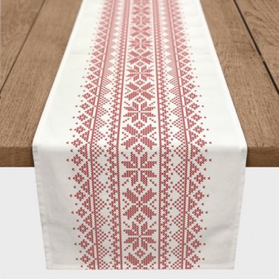 Christmas Winter Table Runner 65" Silver Snowflake in Gray by Heritage Lace 