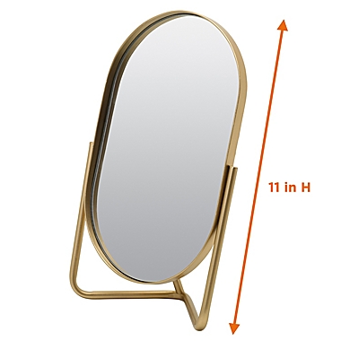 Studio 3B&trade; Vanity Mirror on Metal Stand in Brass. View a larger version of this product image.