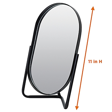 Studio 3B&trade; Vanity Mirror on Metal Stand in Matte Black. View a larger version of this product image.