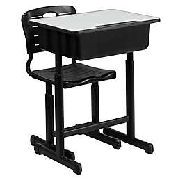 Flash Furniture Adjustable Student Desk and Chair in Black
