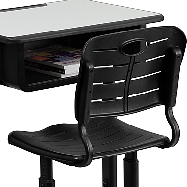 Flash Furniture Adjustable Student Desk and Chair in Black. View a larger version of this product image.