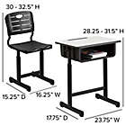 Alternate image 7 for Flash Furniture Adjustable Student Desk and Chair in Black