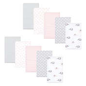 Hudson Baby&reg; 10-Pack Elephant Flannel Burp Cloths Bundle in Pink/Multi
