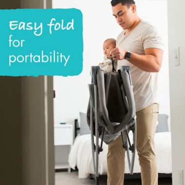 The First Years&trade; First Dreams Portable Bassinet Baby Sleeper in Grey. View a larger version of this product image.