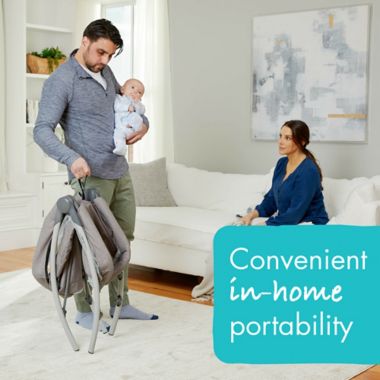 The First Years&trade; First Dreams Portable Bassinet Baby Sleeper in Grey. View a larger version of this product image.