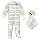 Alternate image 0 for Hudson Baby&reg; Size 6-9M Lion Plush Sleep and Play Footie and Security Blanket/Toy in Grey