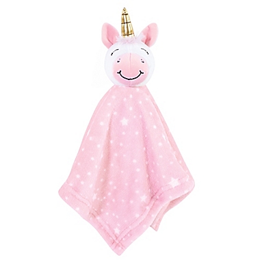 Hudson Baby&reg; Size 6-9M Unicorn Plush Sleep and Play Footie and Security Blanket/Toy in Pink. View a larger version of this product image.