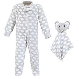 Hudson Baby® Size 6-9M Elephant Plush Sleep and Play Footie and Security Blanket/Toy in Cloud