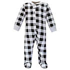 Alternate image 2 for Hudson Baby&reg; Size 0-3M 2-Pack Bear Quilted Sleep and Play Footies in Grey/Black