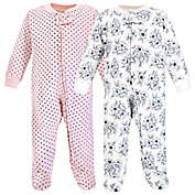 Hudson Baby&reg; 2-Pack Toile Quilted Sleep and Play Footies in Blue