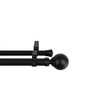 Rod Desyne Globe 28 to 48-Inch Adjustable Double Drapery Rod in Black. View a larger version of this product image.