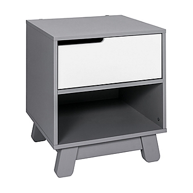 Babyletto Hudson Nightstand in Gray and White. View a larger version of this product image.