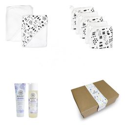 The Honest Company® 9-Piece Bubbles & Cuddles Bath Gift Set in Black/White