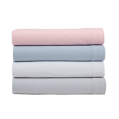 Laura Ashley&reg; Solid Cotton Flannel Sheet Set. View a larger version of this product image.