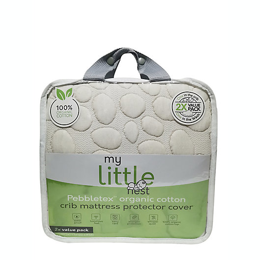 Alternate image 1 for Dreamtex My Little Nest Pebbletex Waterproof Organic Cotton Crib Mattress Pad Covers (2-Pack)