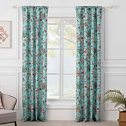 Barefoot Bungalow Audrey 84-Inch Rod Pocket Window Curtain Panels in Turquoise (Set of 2)