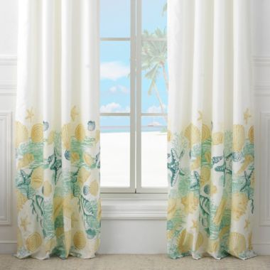 Barefoot Bungalow Grand Bahama 84-Inch Rod Pocket Window Curtain Panels ...