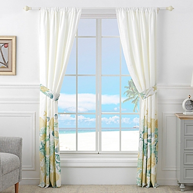 Barefoot Bungalow Grand Bahama 84-Inch Rod Pocket Window Curtain Panels ...